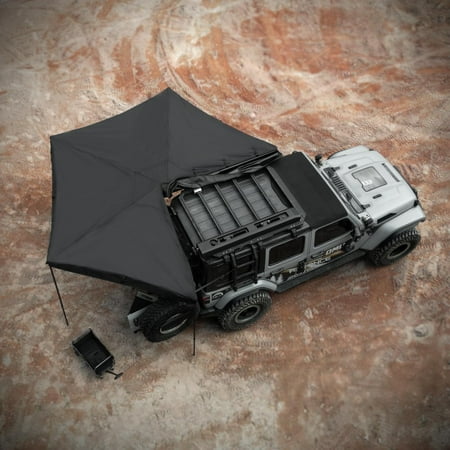 270 Car Awning for Passenger Side, 108 ft² Shelter Car Side Waterproof UV50+ Wind Resistan, Rooftop Pullout Ripstop, 270 Degree Vehicle Awning for Jeep/SUV/Truck/Van (Black)