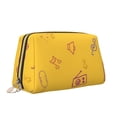 thumbnail image 2 of Large Clutch Leather Makeup Bag, Music Notation Graffiti Travel Toiletries Bag, Ladies Cosmetic Storage Bag, 2 of 8