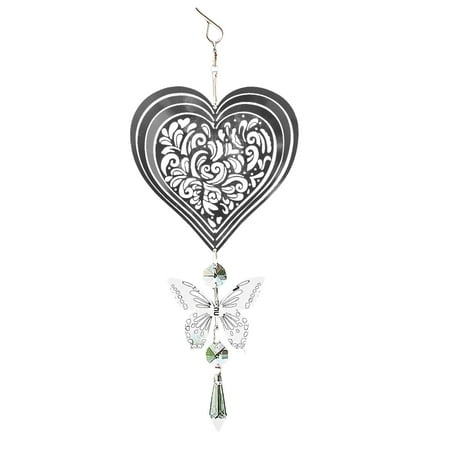 

Wind Outdoor 29cm/11.4inch Stainless Steel 3D Heart Wind With Pendant 360° Rotating Garden For Yard Balcony Silent Ornament Decorated Real Eggs Easter Eggs Real Eggs Frosted Garland 4ft And Beaded
