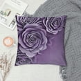 thumbnail image 2 of Nawypu  3D Flower Throw Pillow Covers Aesthetic Decorative Floral Accent Pillow Cases Rectangle Pillowcase Cushion Couch Bed Bedroom Living Room Purple Lilac, 2 of 5