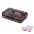 thumbnail image 3 of Sahpxhe Brown Transparent Plastic Pencil Box,Large Capacity Clear Storage Box with Snap-Tight Lid,Size7.87X2.36X4.33In,Give Away 100Pcs Purple Elf-Stick Notes,3x3 Inches To Do Lis, 3 of 8
