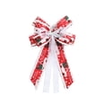 thumbnail image 7 of Christmas Bows for Gifts Pre-Tied 13x10 Inch, Fluffy Fringe Ribbon Bow with Elk Ornament, Red and White Decorative Bows for Christmas Tree Wreath and Holiday Gift Wrapping Decor, 7 of 7