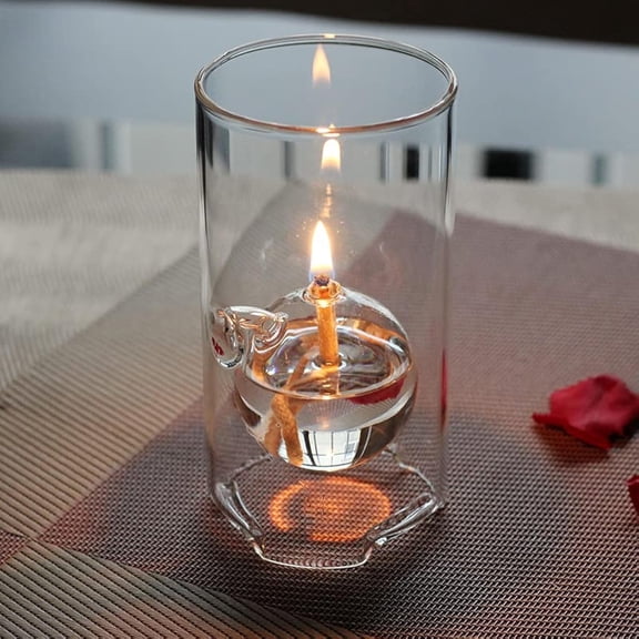 Clear Glass Oil Light Borosilicate Includes Bliss Suspended Hurricane Candle Holder Sleeve Paraffin Lamp 8 x15CM
