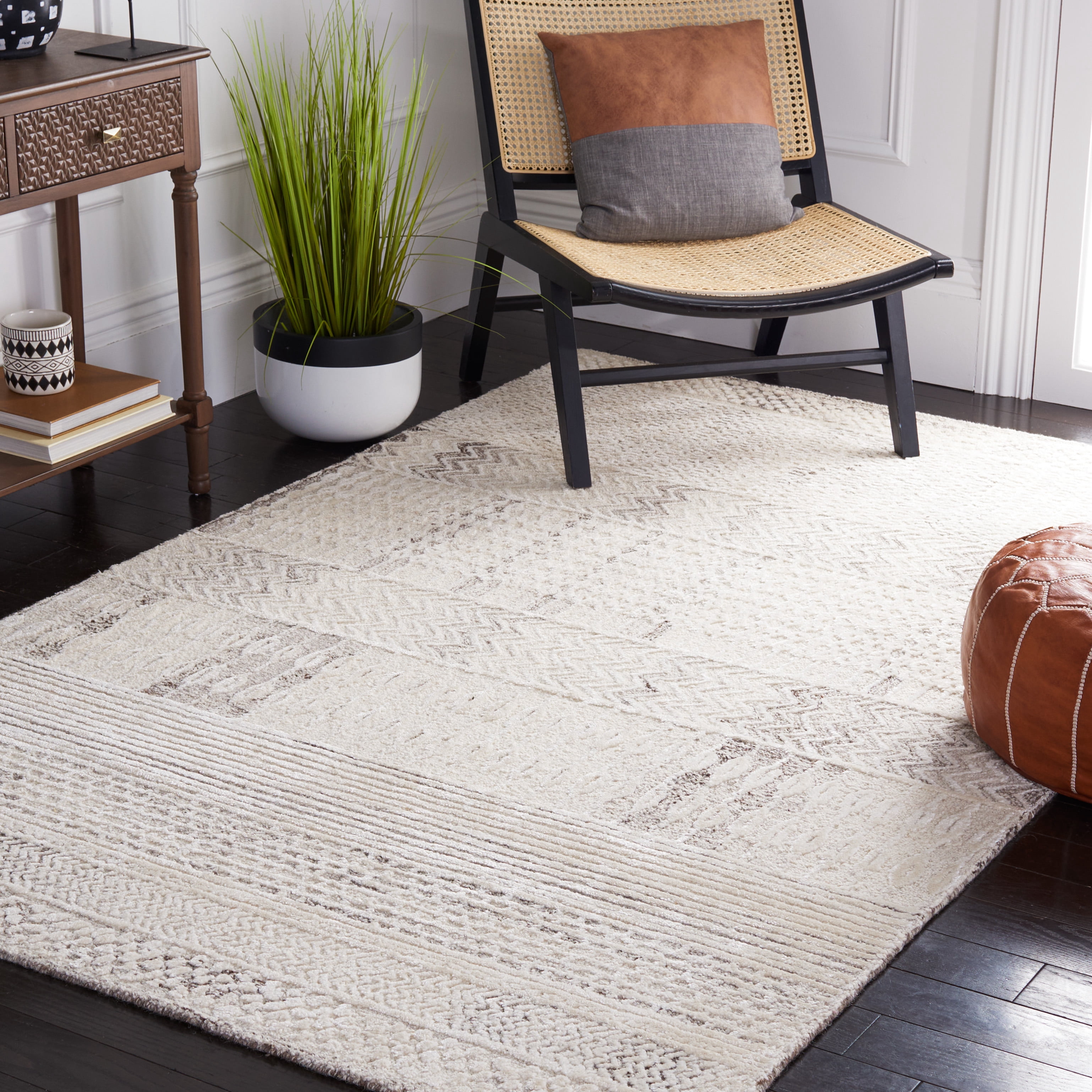 SAFAVIEH Glamour Andreas Geometric Area Rug, Natural/Ivory, 5' x 8'