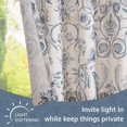 thumbnail image 4 of Small Window Curtains 36 Inch Linen Floral Curtain Set for Kitchen Bathroom Cafe Curtains Light Filtering Window Treatment Farmhouse Cottagecore Back Tab Drapes 2 Panels Blue on Beige, 4 of 8