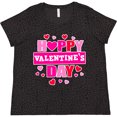 thumbnail image 3 of Inktastic Happy Valentine's Day with Hearts Women's Plus Size T-Shirt, 3 of 5