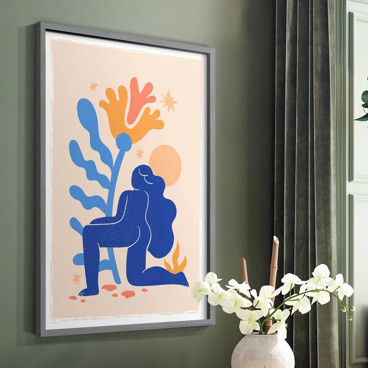 Matisse CCCLXIV in Gray Solid Wood 11 x 14 Framed Print