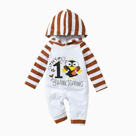 

KI-8jcuD Baby Boy Winter Pants Baby Girls Boys Striped Thanksgiving Turkey Autumn Hooded Long Sleeve Romper Jumpsuit Clothes Romper Set Boy Toddler Summer Clothes Boys Clothes Size 7 Boys 18 24 Mont