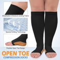 thumbnail image 5 of 3 Pairs Open Toe Compression Socks for Women & Men Circulation 15-20 mmHg - Better Blood Flow, Swelling , Best Support for Medical, Running, Nursing, 5 of 9