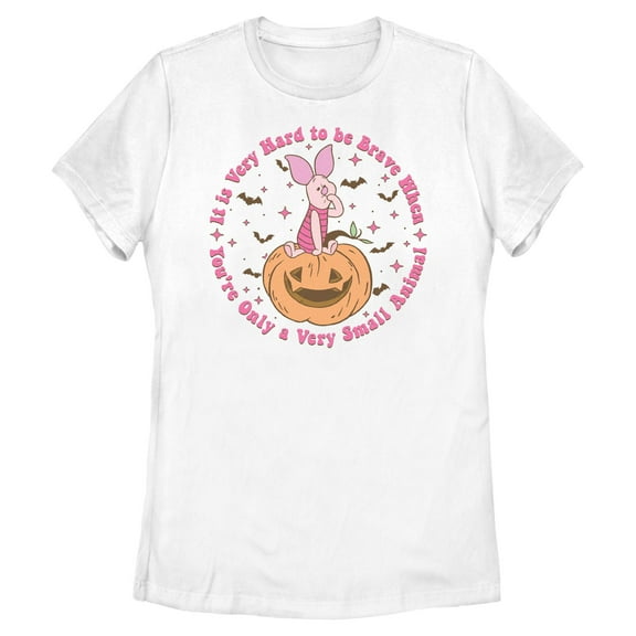 Womens Winnie the Pooh It's Very Hard For Piglet Pumpkin Seat T Shirt