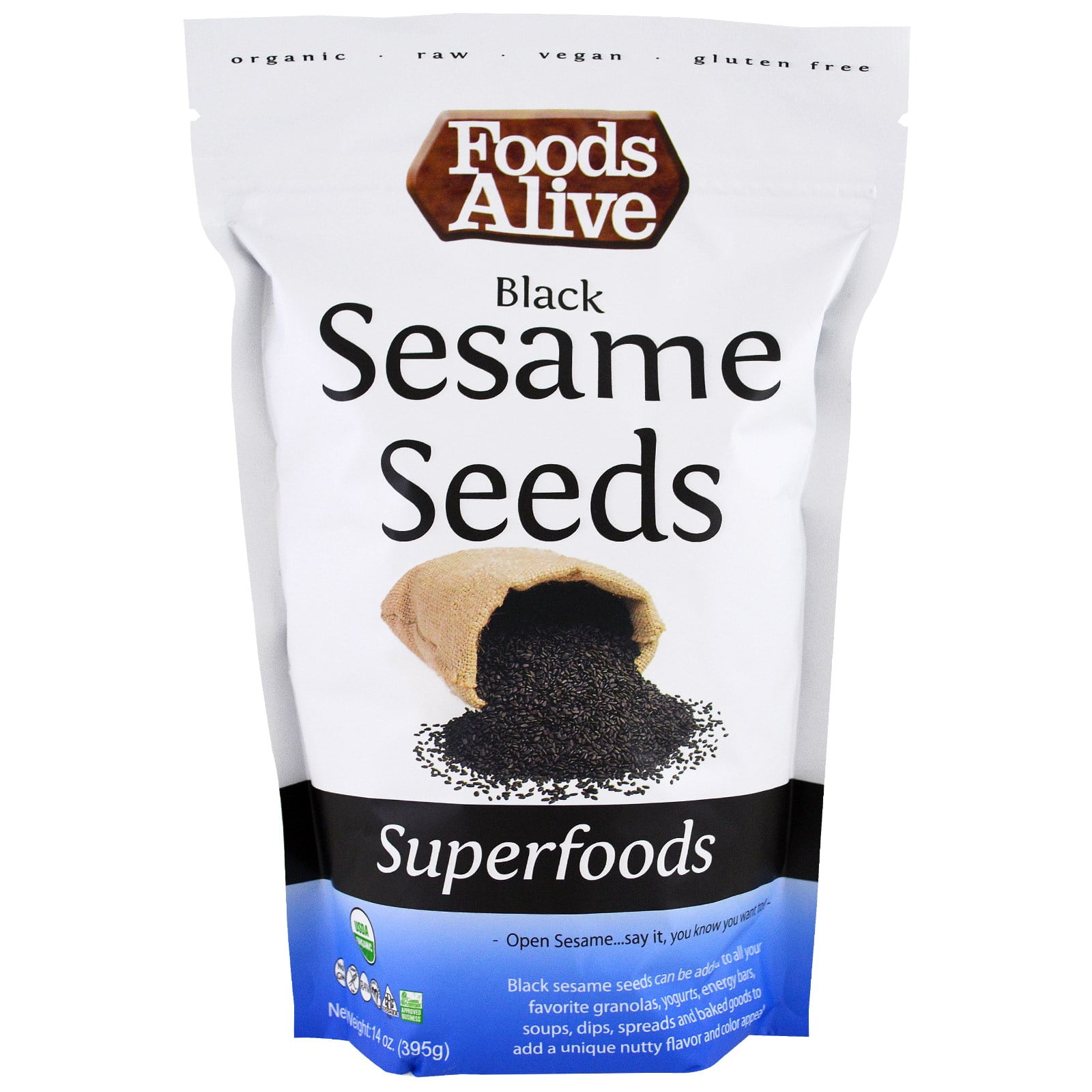 Download Foods Alive, Superfoods, Black Sesame Seeds, 14 oz (pack ...