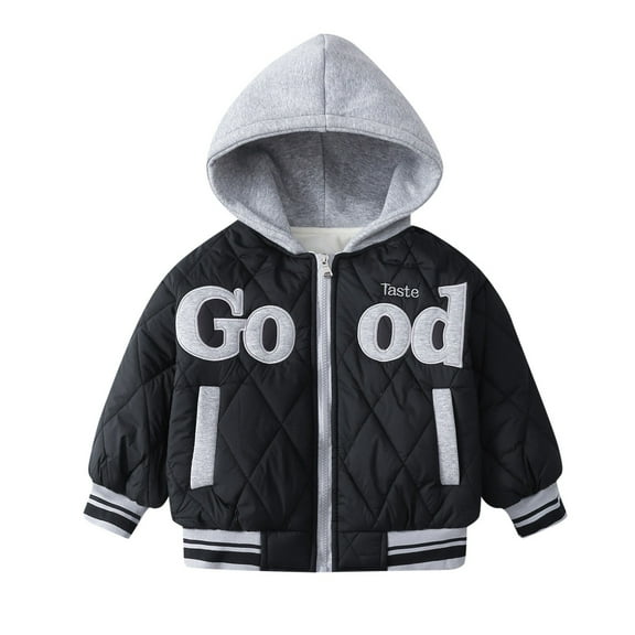 Baby Girls Boys Winter Jacket with Hooded Cute Printed Solid Long Sleeve Baby Winter Clothes for Boys 7-8 Years