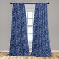 thumbnail image 4 of Ambesonne Grunge Curtains, Abstract Swirls Irregular, Pair of 28"x63", Pale Ceil Blue and Lavender, 4 of 5