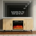 thumbnail image 3 of Bossin 58" Wood Mid Century Modern TV Stand with Fireplace, Entertainment Center up to 65" TV,Electric Fireplace TV Stand for Living Room, 3 of 8