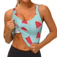 thumbnail image 3 of Fuzoiu Watermelon Print Women's Sports Vest,U-Back Sports Tank,Gym Vests,Athletic Sleeveless Shirts,Exercise Undershirts,Yoga, Gym, and Dance Wear-Medium, 3 of 8