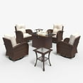 thumbnail image 3 of LayinSun 7 Pieces Outdoor Patio Furniture Set with Fire Pit Table, Rattan Wicker Sectional Swivel Rocker Chairs Sets, 3 of 10