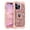 Shiny Rose Gold, variant on Casetego for iPhone 14 Pro Max Case,Glow in The Dark Three Layer Heavy Duty Sturdy Shockproof Protection Rugged Hard PC+Soft TPU Bumper Case,Blue Rose