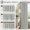 thumbnail image 6 of Pitalk Light Grey Blackout Curtain Panels 90 Inches Long for Bedroom 2 Panel Sets Rod Pocket Back Tab Room Darkening Linen Textured Dark Out Drapes for Living Room Thermal 52x90 in Length Dove Gray, 6 of 18