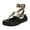 Gold, variant on Women's Platform Flip Flops Buckle Strappy Fashion Streetwear Sandals Comfortable Footbed Arch Support Casual Walking Shoes Silver Size 8