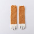 thumbnail image 4 of EQWLJWE Woman's Girls Cute Coloer Cat Paw Print Breathable Thicken Coral Fleece Keep Warm Socks Sox Women's Socks Holiday Clearance, 4 of 8