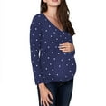 thumbnail image 6 of Edvintorg Nursing Tops for Breastfeeding Women Maternity Fall Clothes Fashion Polka Dot Printing V Neck Long Sleeve Casual Maternity Shirts Pregnancy Tshirt for Women, 6 of 7