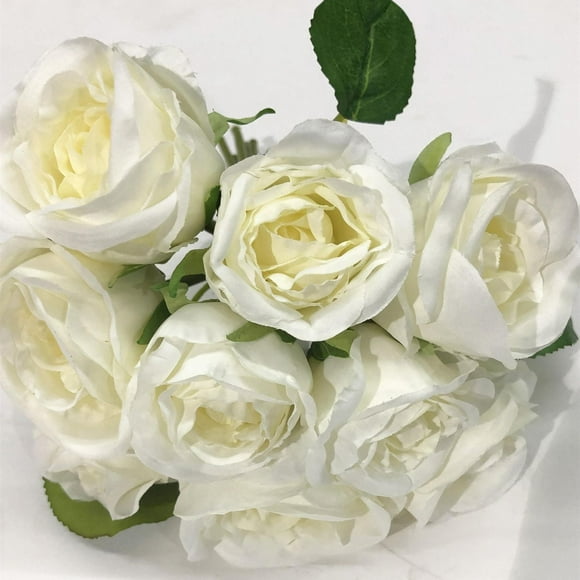 Rose Bouquet, White, 9" White Rose Bouquet
