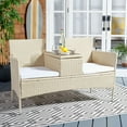 thumbnail image 2 of SAFAVIEH Viora Outdoor Patio Loveseat, Beige/White, 2 of 15