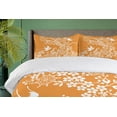 thumbnail image 4 of Ambesonne Orange Duvet Cover Sets, Japanese Tree Birds Art, 2-King, Marigold White, 4 of 7
