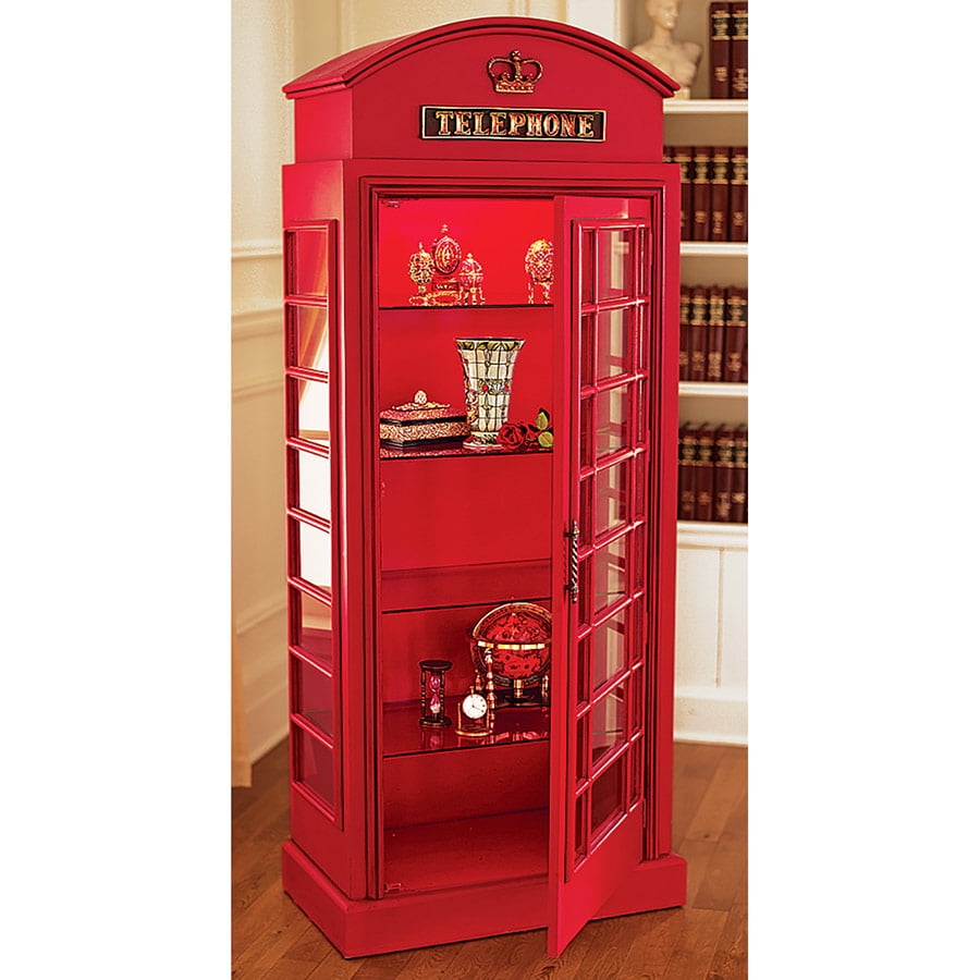 Design Toscano British Telephone Booth Display Cabinet Walmart Com