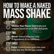 NAKED Mass - Chocolate Vegan Weight Gainer - 8Lb Bulk, GMO Free, Gluten Free, Soy Free & Dairy Free. No Artificial Ingredients - 1,280 Calories - 11 Servings
