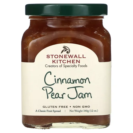 Cinnamon Pear Jam, 12 oz (340 g) - Sweet and Spicy Spread with Fresh Pears and Cinnamon Flavor
