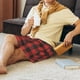 thumbnail image 5 of Balery Red Black Plaid Pantalones cortos de pijama de punto de algodón para hombre con cinturilla y bolsillos-Medium, 5 of 6