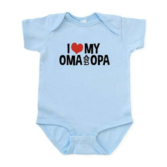 CafePress - I Love My Oma And Opa Infant Bodysuit - Baby Light Bodysuit, Size Newborn - 24 Months