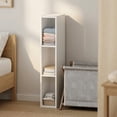 thumbnail image 2 of White 3-Tier Narrow Slim Storage Shelf Organizer - Freestanding Tall Shelving Unit for Closet, Bathroom, Laundry Room and Small Spaces, 2 of 5