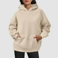 thumbnail image 2 of Krdevn Velvet Hoodie - Women's Oversized Winter Pullover, Plush Sweatshirt with Pockets for Cold Weather, Size for L, 2 of 5