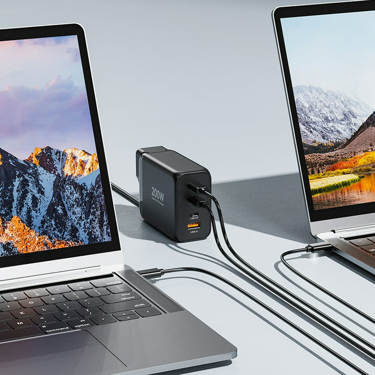 Chargeur USB-C 200 W GaN 6 ports pour MacBook Pro, iPad et iPhone