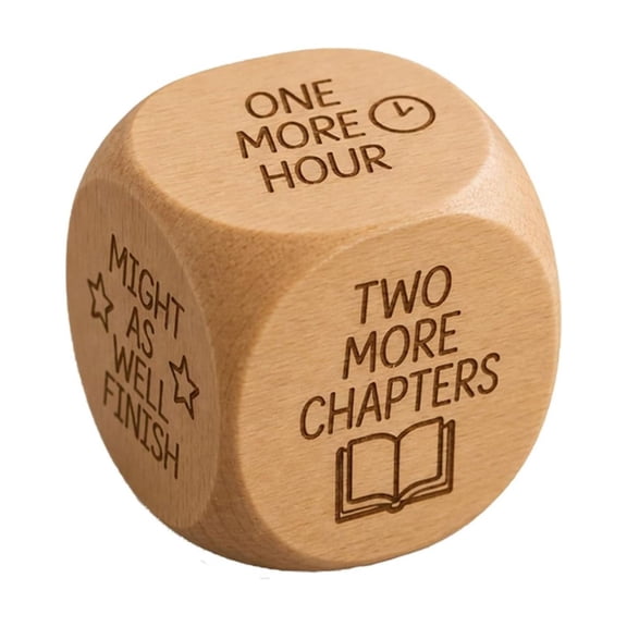 Wooden Reading Decision Dice, Wood Reading Decision Dice for Book Lovers, Cute Him Her Teacher Gift, Bookish Desk Decor Classroom, Funny Gift for Home Office 1PC