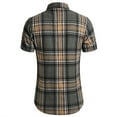 thumbnail image 3 of Men's Summer T-Shirts Double Pockets Plaid Shirts Casual Lightweight Tees Slim Fit Short Sleeve Tops Classic Vintage Button Down Shirt for Party, Vacation, 3 of 4