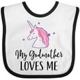 thumbnail image 3 of Inktastic Godmother Loves Me Unicorn Girls Girls Baby Bib, 3 of 4
