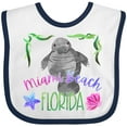 thumbnail image 3 of Inktastic Miami Beach Florida Cute Swimming Manatee Boys or Girls Baby Bib, 3 of 4