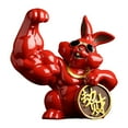 thumbnail image 2 of Estatuilla de gato en , adorno de escritorio, modelo de Animal de bienvenida, escultura de estatua para el Festival de Primavera, tienda rojo Fernando Escultura de conejo, 2 of 8