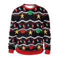 thumbnail image 1 of Unisex Animal Print Crew Neck Ugly Christmas Xmas Pullover Sweatshirt, 1 of 2