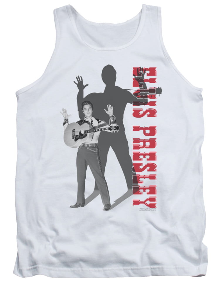 Elvis Presley Guitar In Hand Adult Tank Top T-shirt