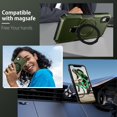 thumbnail image 4 of Design for iPhone XR Case, Built in Kickstand & Ring Holder  Grade Heavy Duty Shockproof Protective Phone Phone Cases for Apple iPhone XR 6.1", Green, 4 of 8