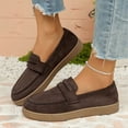 thumbnail image 6 of Wensltd Women's Loafers Slip On Flat Shoes Suede Upper Spring Autumn Daily Soft Walking Shoes Brown, 6 of 8