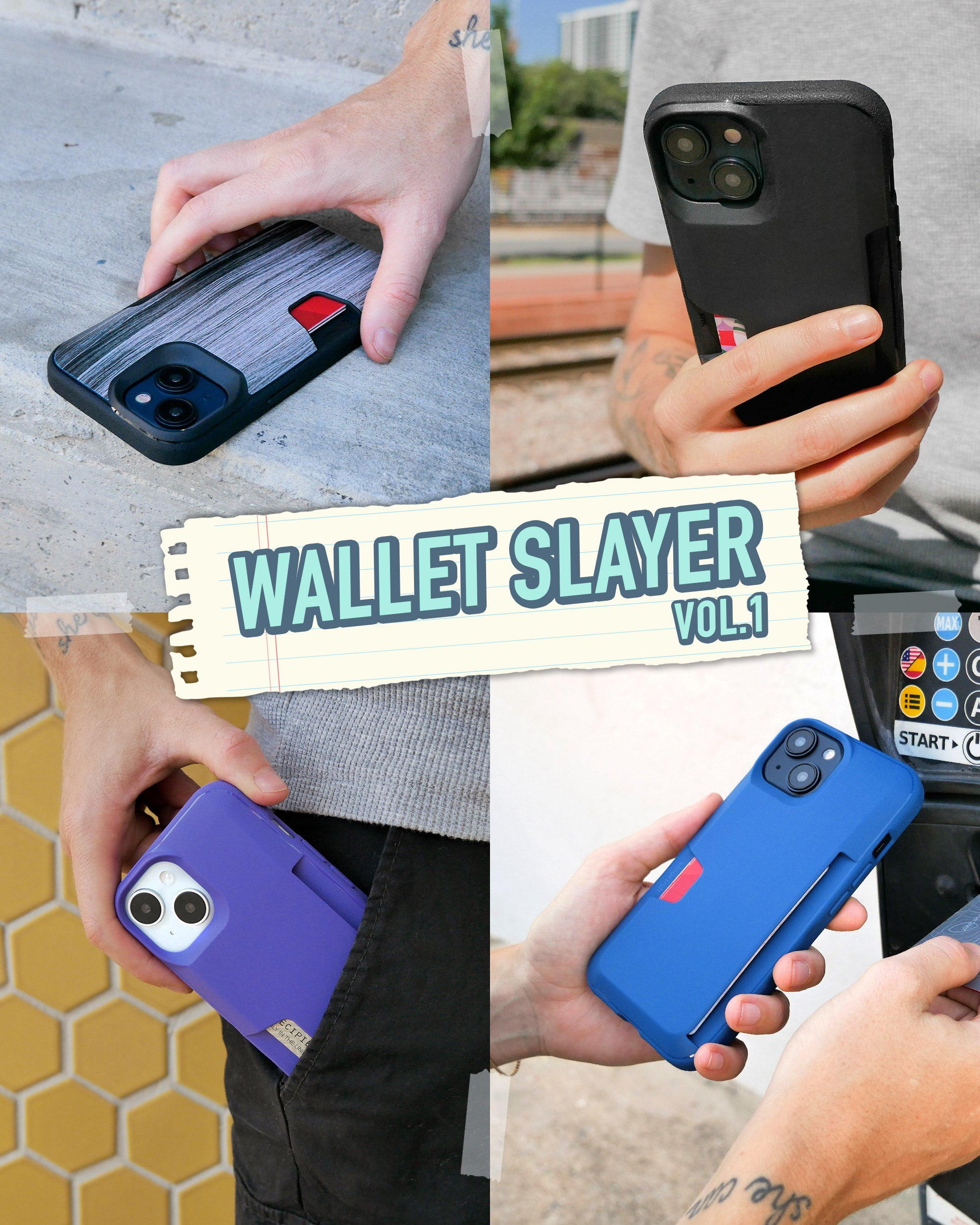 Smartish iPhone 15 Wallet Case - Wallet Slayer Vol. 1 [Slim + Protective] Credit Card Holder - Moving Mountains