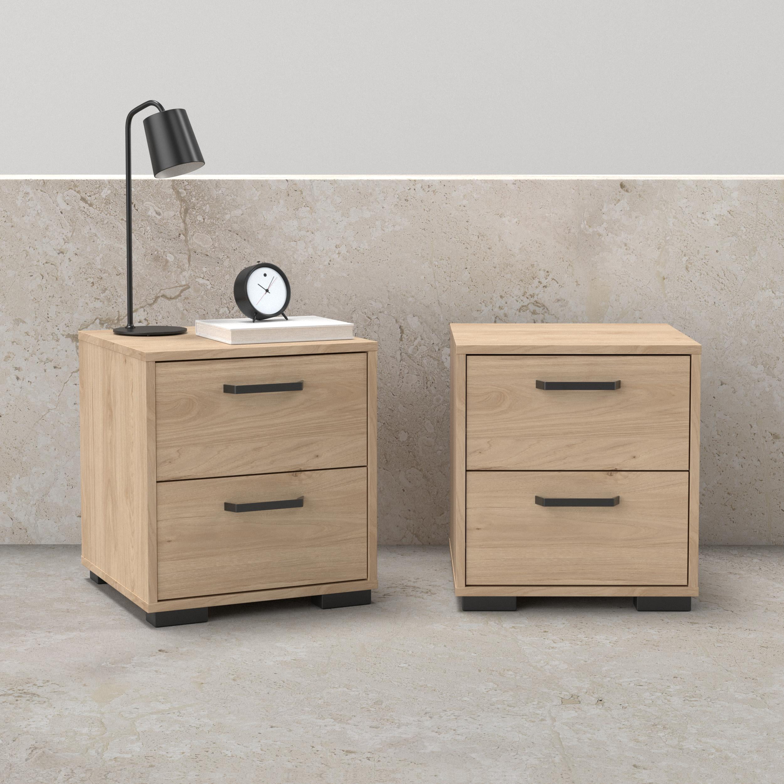 Tvilum Sofia 2 Drawer Jackson Hickory Nightstand - Set of 2