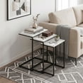 thumbnail image 7 of ZENSTYLE Set of 3 Nesting Side Table MDF End Tables Metal Frame Staggered Height Industrial Style, White, 7 of 7
