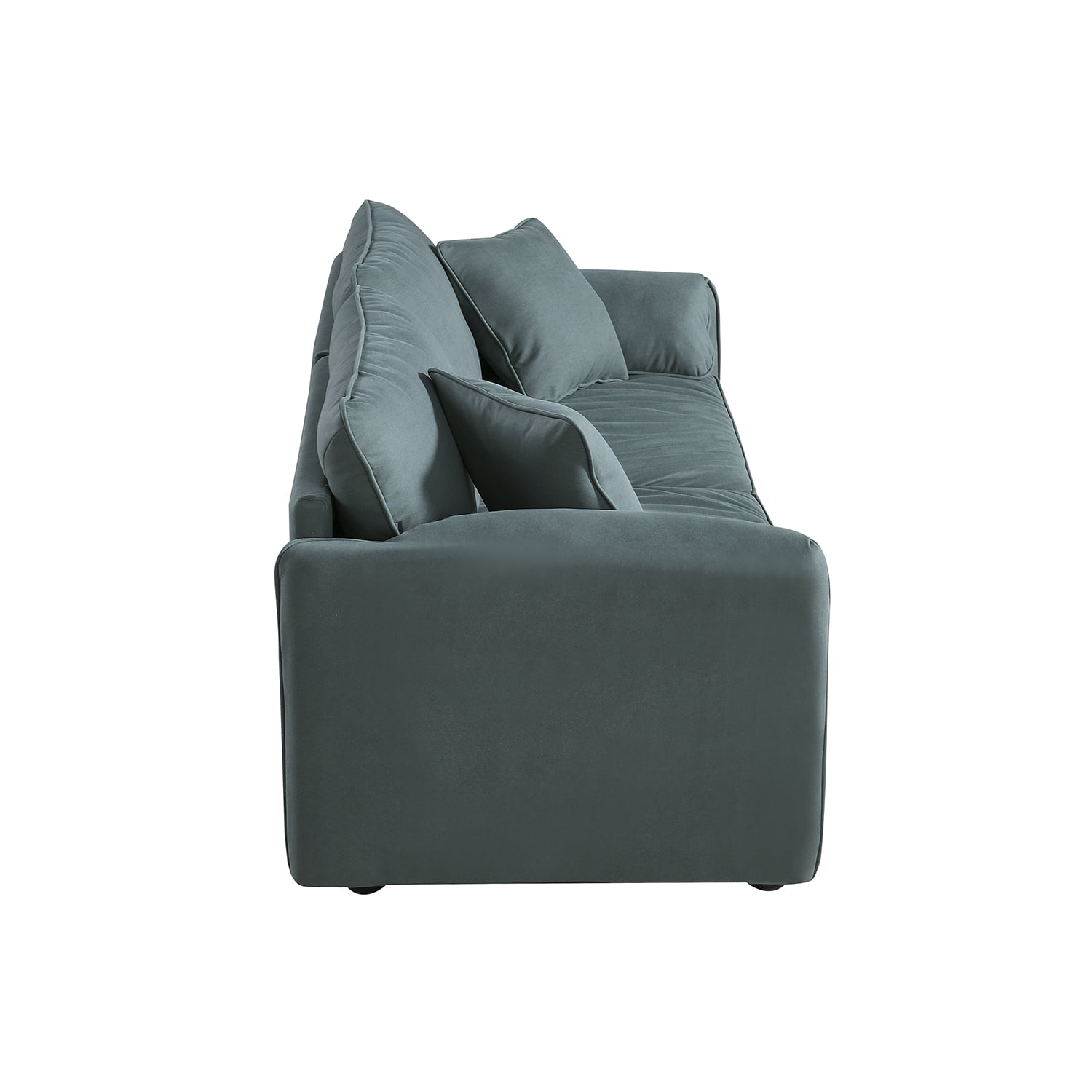 Resenkos 76" W Large Deep Seat Futon Sofa for Small Space Decor Tufted Fabric Love Seat with Wood Legs, 3-seat Upholstered Loveseat Couch Furniture Green Resenkos 76" W Large Deep Seat Futon Sofa for Small Space Decor Tufted Fabric Love Seat with Wood Legs, 3-seat Upholstered Loveseat Couch Furniture Green