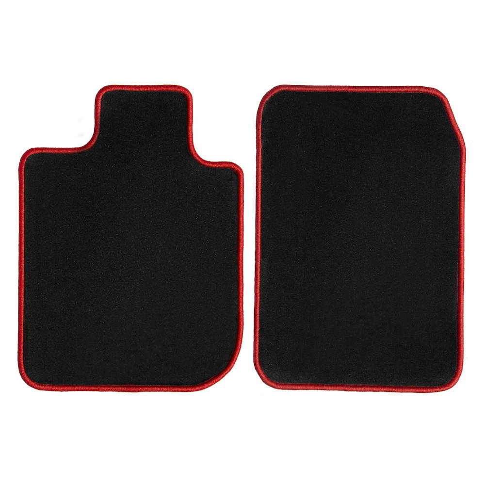GGBAILEY Ford F150 (Extended Cab / King Ranch) Black with Red Edging Carpet Car Mats / Floor
